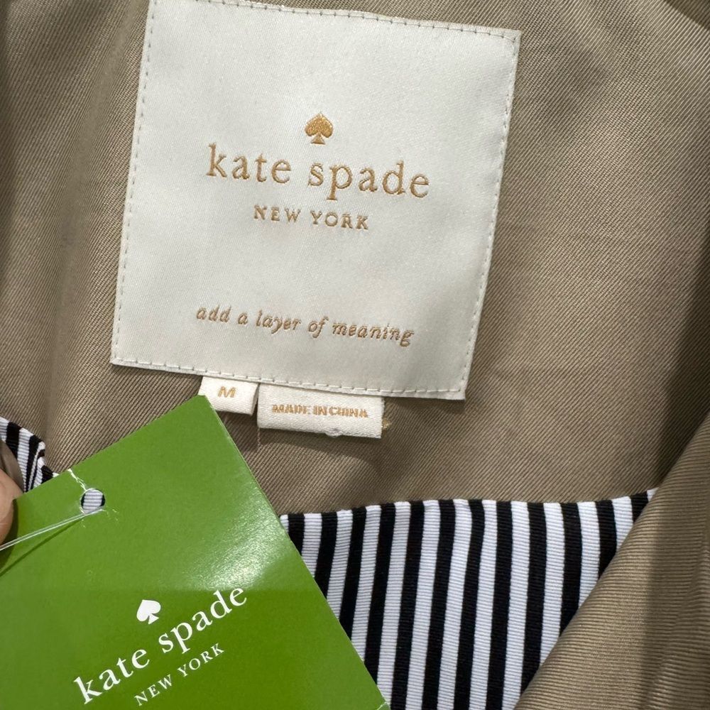NWT $498 KATE SPADE Ruffle Trim trench coat - Picture 7 of 9